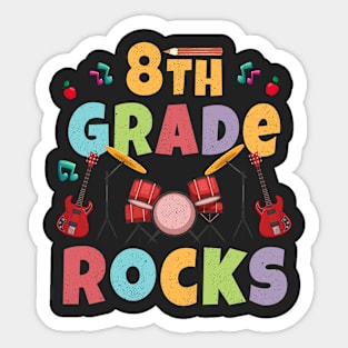 8th Grade Rocks 1st Day Of School Back to School Guitar Sticker